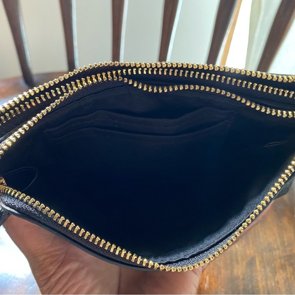 Black Coach wallet, double zip, gold details, wristlet, new condition, no tags. - Picture 3 of 5